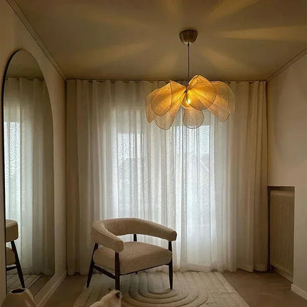 Suspension en tissu Wabi Sabi forme fleur pour salon et salle à manger — LZ4X9T