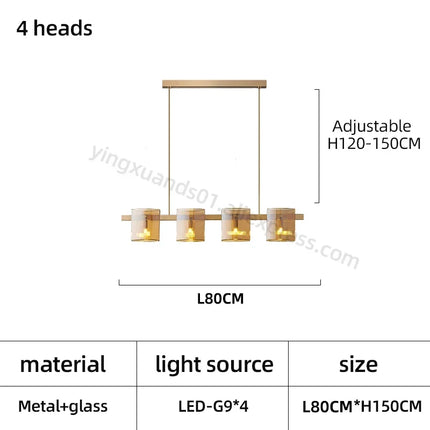 Lustre moderne en verre pour éclairage design élégant — LZ4X9P2