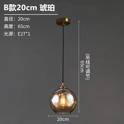 Lustre suspension nordique en verre fumé simple et luxueux — LZ4X9T2