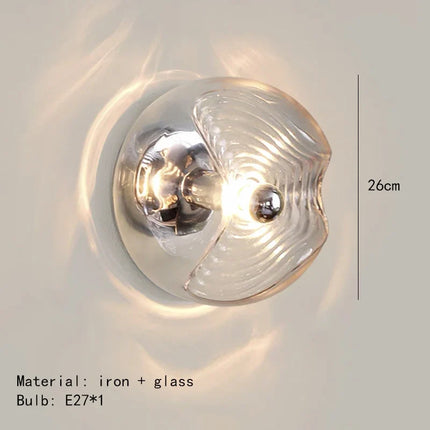 Applique murale en verre avec finition métal chromé pour intérieur élégant — LZ4X9T2