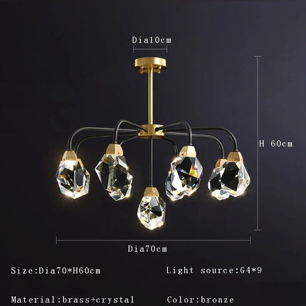 Lustre moderne en cristal avec abat-jour fantaisie — LZ4X9QJ