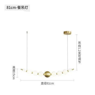 Lustre LED rond nordique en acrylique doré pour salon et salle à manger — LZ4X9P