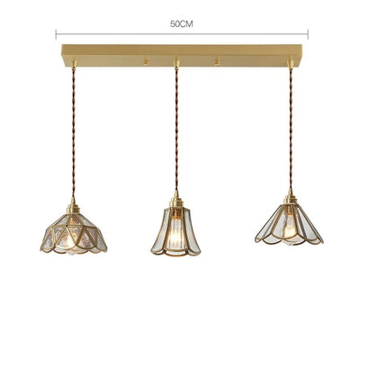 Suspension LED nordique en verre et cuivre moderne — LZ4X9T2