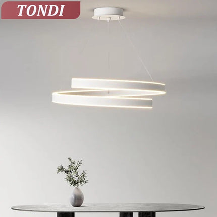 Lustre rond noir et blanc pour salon, salle à manger et cuisine — LZ4N7Q2F