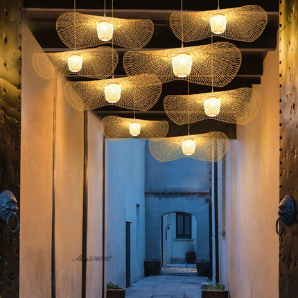 Suspension créative en bambou pour éclairage intérieur moderne — LZ4P9XQ