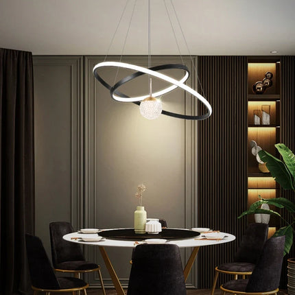 Lustres LED rondes modernes pour salon salle à manger cuisine île Lustre suspension lumières luminaire décor à la maison éclairage intérieur