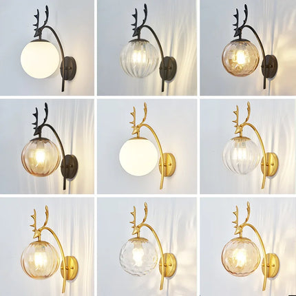 Applique murale nordique en fer et verre au design moderne — LZ4Q7D9