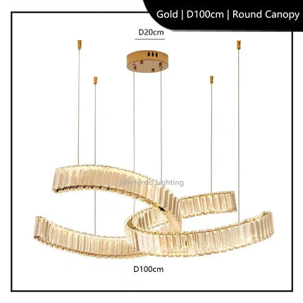 Lustre postmoderne en acier inoxydable et cristal — LZ4X9T1