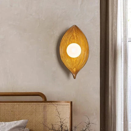 Applique murale en résine et verre forme feuille pour éclairage d'allée — LZ4X9T2