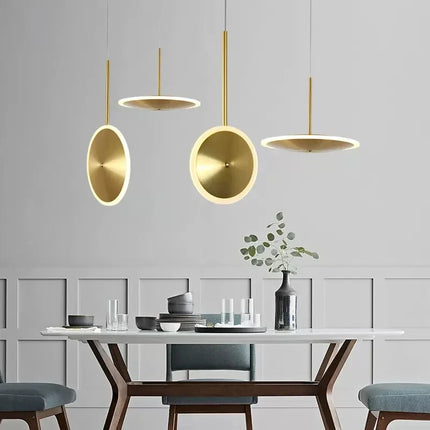 Suspension LED ronde en métal avec fil réglable design moderne — LZ4X9P