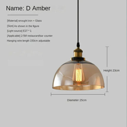 Suspension vintage en verre fumé pour loft et restaurant — LZ4X9P