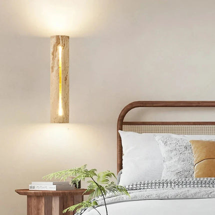 Applique murale art déco en pierre naturelle et bois pour ambiance chaleureuse — LZ4X9P2Q