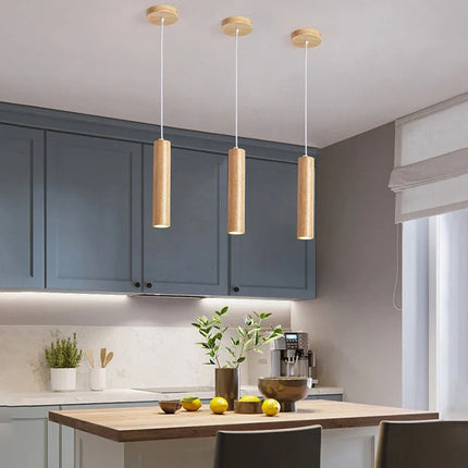 Suspension moderne en bois avec éclairage LED intégré — LZ4X9J2