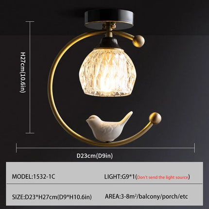Lustre suspension nordique en cristal et cuivre — LZ4X9P7Q