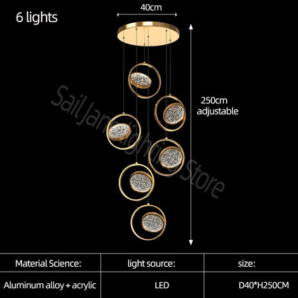 Lustre LED minimaliste en anneau pour villa — LZ4X9T2