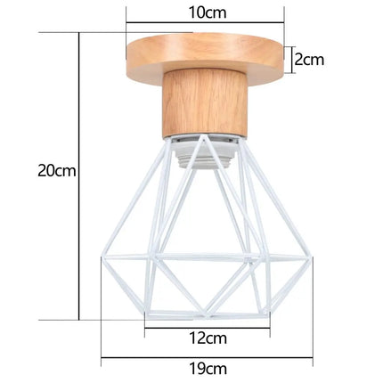 Suspension vintage en bois avec éclairage LED intégré — LZ4X9T