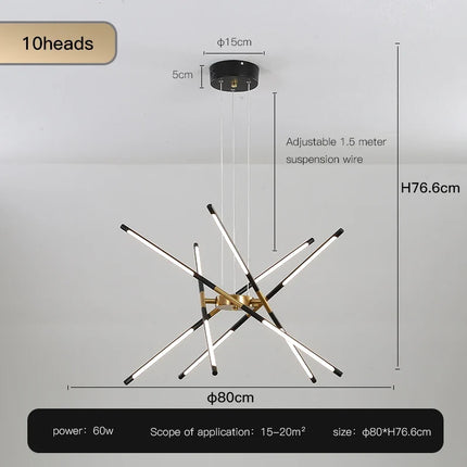 Lustre LED en forme de bâton pour décoration intérieure — LZ4X9P