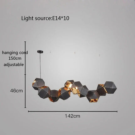 Suspension LED cube au style art déco universel — LZ4X9P