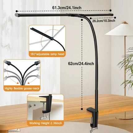 Lampe de bureau LED à double tête orientable — LZ4X9P2