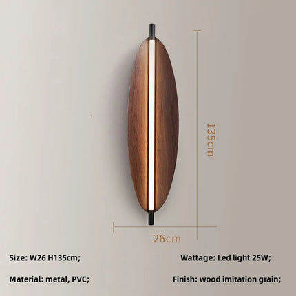 Applique murale LED minimaliste style wabi sabi japonais effet grain de bois — LZP4X9