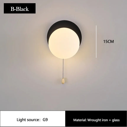 Applique murale LED moderne en verre avec interrupteur pour chambre d'enfant — LZ4X9T2