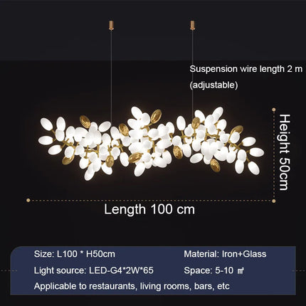 Lustre suspension en verre blanc style postmoderne — LZ4X9J