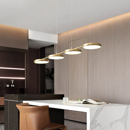 Lustre LED moderne en cuivre noir pour intérieur élégant — LZ4X9T2