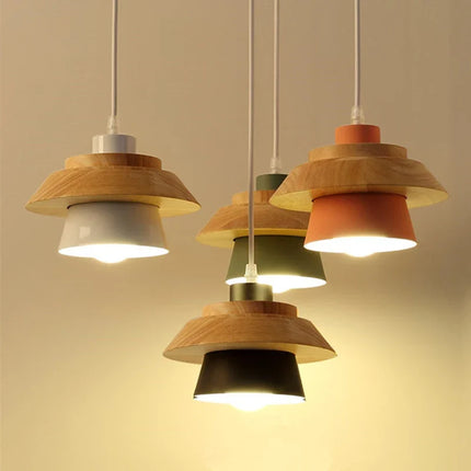 Suspension luminaire Sweet Home Macaron LED couleur bois — LZ4X9T1