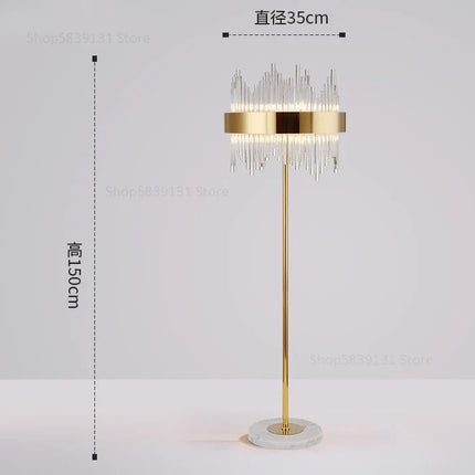 Lampadaire nordique post-moderne en cristal doré LED — LZ4X9M
