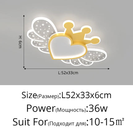 Lustre LED ultra lumineux style nordique avec décoration cœur — LZ4X9P2