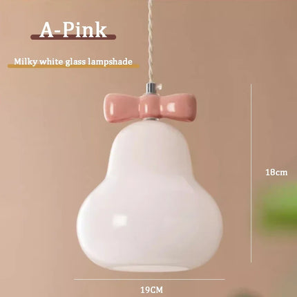 Suspension en verre avec nœud rose pour chambre d’enfant — LZ4X9P2