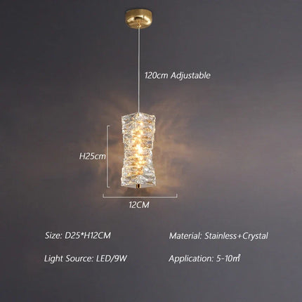 Suspension nordique en acier inoxydable avec cristal décoratif — LZ4X9P
