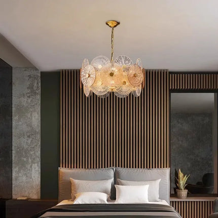 Lustre en verre moderne avec éclairage LED élégant — LZ4D7Q9