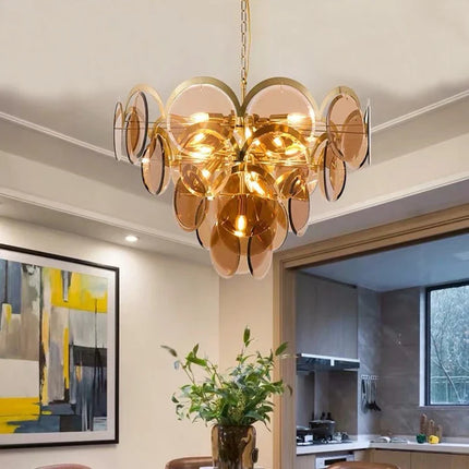 Plafonnier moderne en verre fumé style nordique tendance — LZ4X9QJ