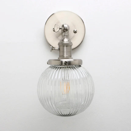 Applique murale vintage industrielle avec abat-jour rond en verre — LZ4XJ9
