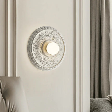 Applique murale rétro avec abat-jour en verre blanc haut de gamme — LZ4X9P2