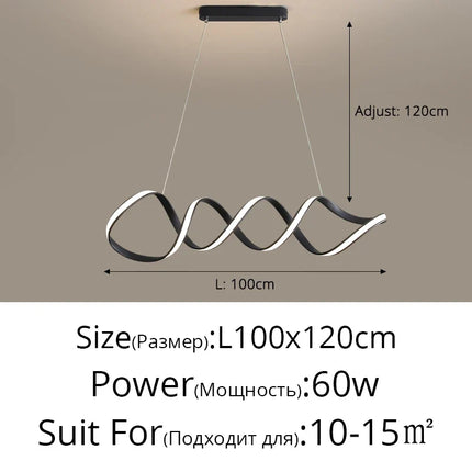 Lustre LED nordique moderne à design torsadé atmosphérique — LZ4X9P