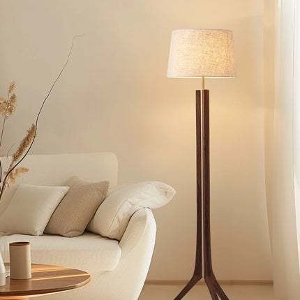Lampadaire vintage en bois massif style médiéval Wabi-Sabi — LZ4X9P2