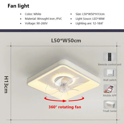 Plafonnier LED moderne avec ventilateur et télécommande intégrée — LZ4X9Q2