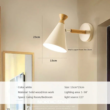 applique murale LED en bois massif style moderne et créatif