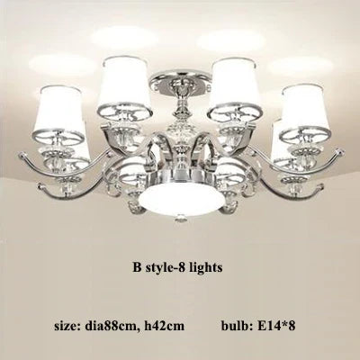 Lustre moderne chromé avec abat-jours blancs — LZ4XJ9