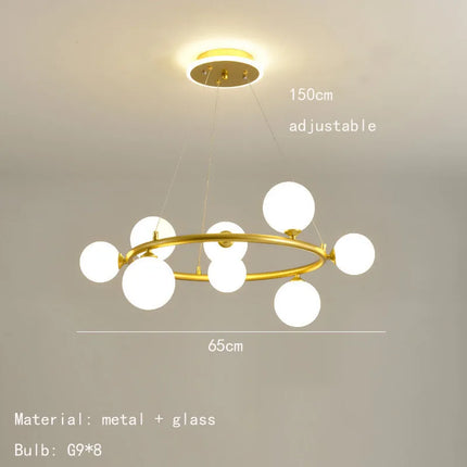 Suspension nordique avec boule de verre et anneau mat réglable — LZ4G7X