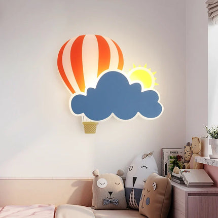 Applique murale LED nuage avec ballons à air chaud pour enfants — LZ4X9T