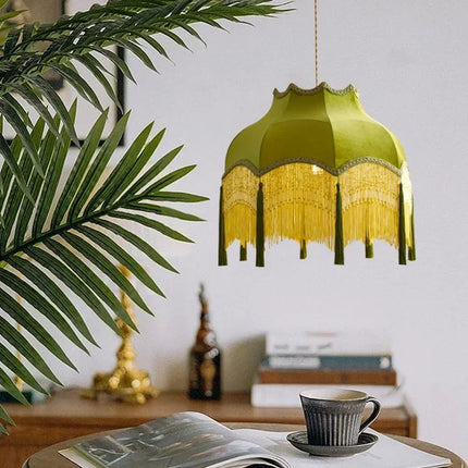 Plafonnier LED suspendu rétro avec pampilles pour intérieur élégant — LZ4X9T1