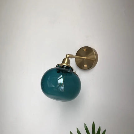 Applique murale rétro en laiton et verre au design élégant — LZ4X9P