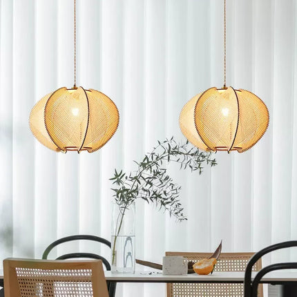 lustre moderne en corde de chanvre japonais pour décoration intérieure
