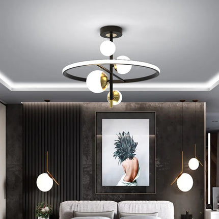 Plafonnier LED à anneau pour décoration intérieure moderne — LZ7XQ9