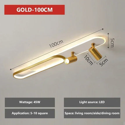 Plafonnier LED moderne avec spot orientable pour décoration intérieure — LZ4X9P