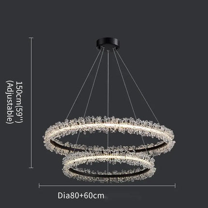 Lustre en cristal avec anneau doré pour suspension intérieure — LZ4X9M