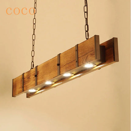 Suspension vintage style grenier américain en bois pour salle à manger et magasin — LZ4X9J